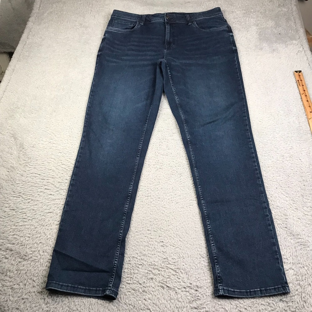 The Perfect Jean NYC Mens 38 (39x35) Athletic Fit Dark Wash Stretch Denim